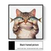 Modern Minimalist Kitten Cartoon Decorative Canvas for Living Room & Restaurant Wall Hanging