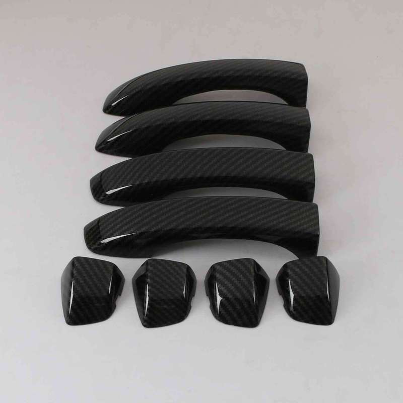 For MG HS 2018 2024 ABS Carbon Glossy Black Car Door Handle Cover Trims Sticker Car Styling Accessories