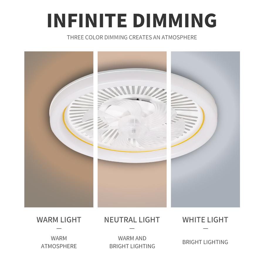 LED Minimalist Modern Ceiling Fan with Light Remote Control Bedroom Decoration Ventilation Light Energy-saving and Silent