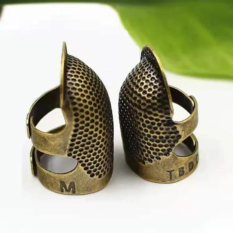 Finger Protector Thimble Ring Pins Needle Cushion Handworking Antique Metal Finger Protector Sewing Accessories