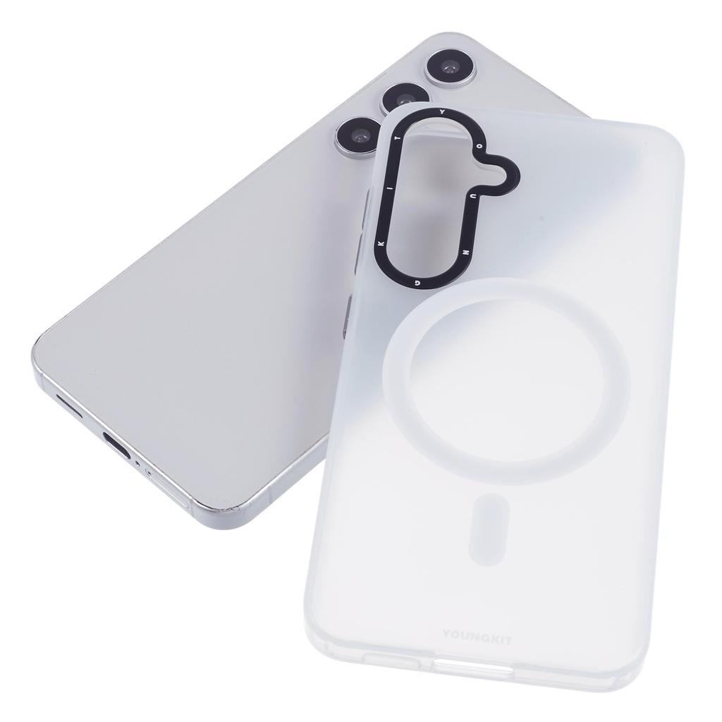 YOUNGKIT Matowe etui na Samsunga Galaxy S25 Kompatybilne z MagSafe PET TPU Wstrząsoodporne etui na telefon