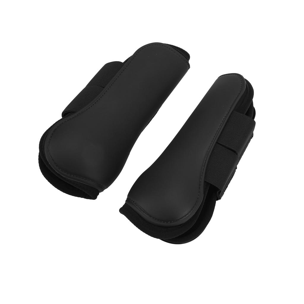 2 Pcs Horse Tendon Boots Set Soft Prevent Slip Cushioning PU Shell Tendon Guard Boots for HorsesBlack Front Legs XL