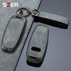 Legierung Leder Auto Fernbedienung Schlüsselhülle Abdeckung Schale Fob für A3 A4 B9 A6 A7 4K A8 E-tron Q5 Q8 C8 D5 SQ8 Schlüssel Schutztasche