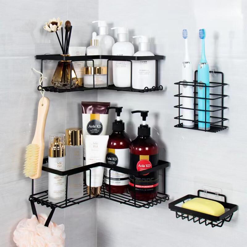 No-Drill Bathroom Corner Shelf Storage Rack Set