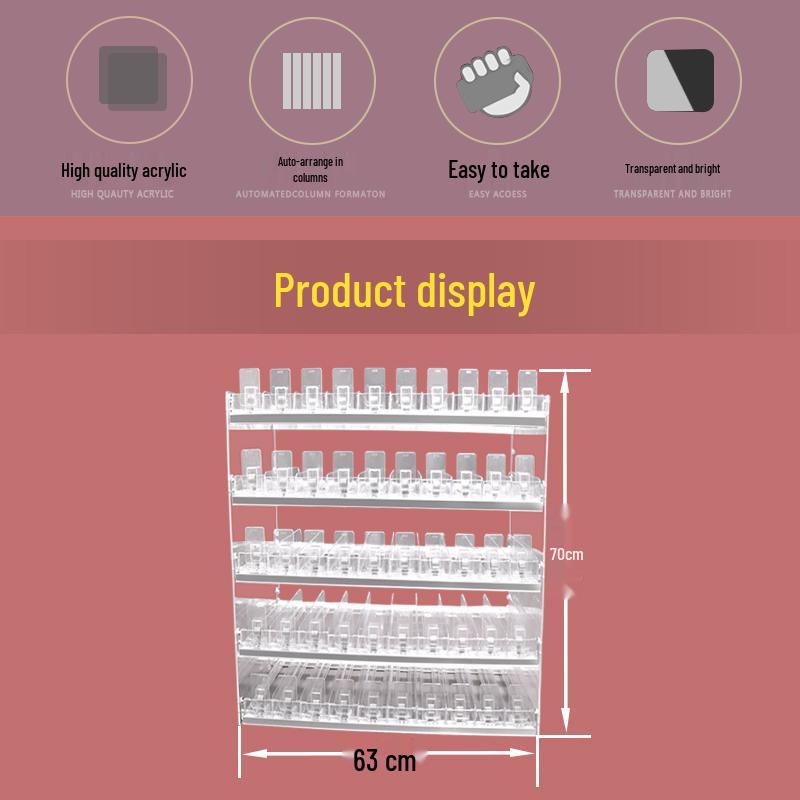 Wall-Mounted Cigarette Display Rack with Pushers