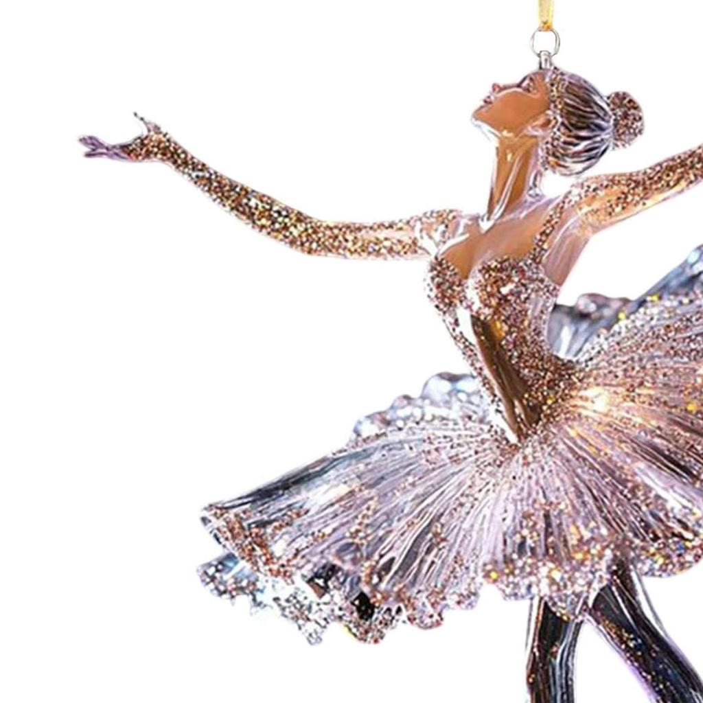Závěsná ozdoba na vánoční stromek Vánoční dekorace 2D Třpytivá baletka Průhledná