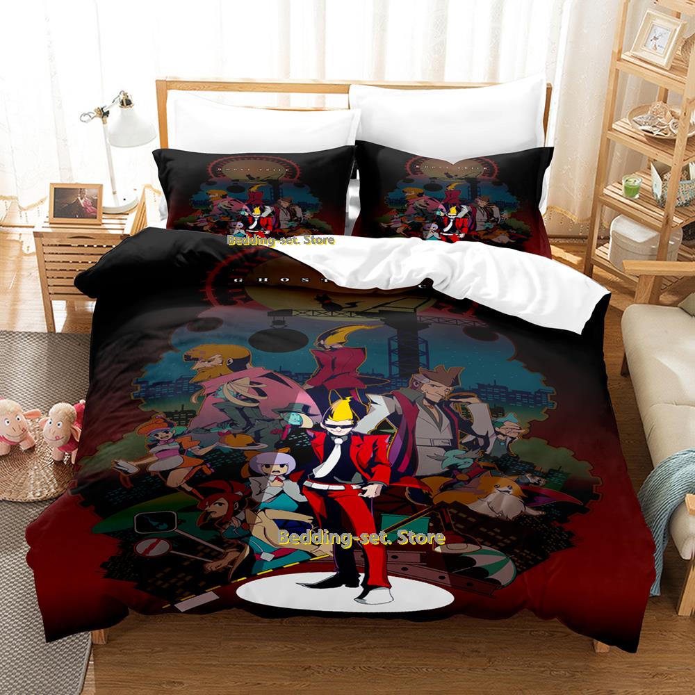 Game Ghost Trick Bedding Set Single Twin Full Queen King Size Bed Set Adult Kid Bedroom Duvetcover Sets Personality Anime Bed