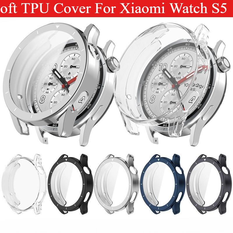 Soft TPU Cover For Xiaomi Watch S5 Smart Full Anti-Scratch Screen Protector Bumper Protective Case For Mi Watch S5 Accessories