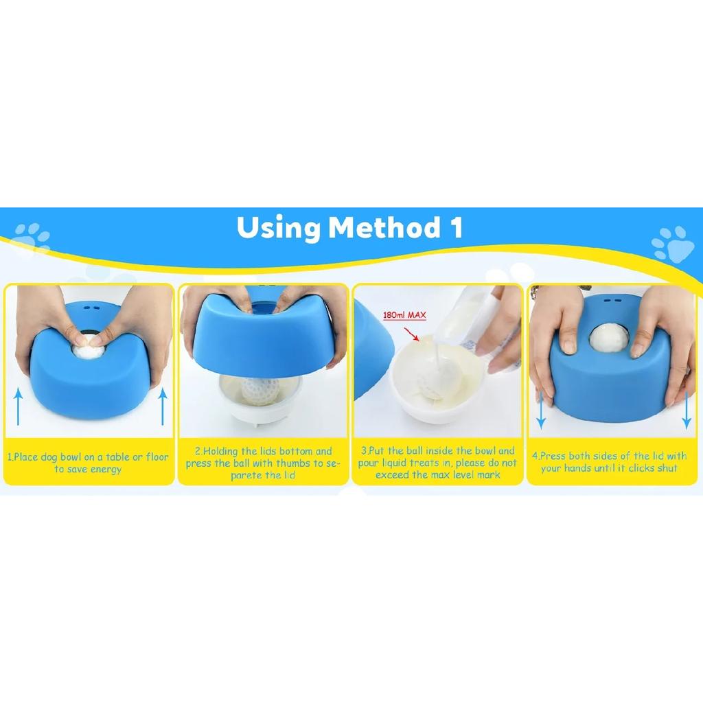 Anti-Choking Slow Feeder Dog Bowl Non-Slip 3/4 Cup - Lick Toy for Liquid Treats Bone Broth Ice Cream Yogurt