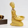 Creative African Women's Statues Storage Ornaments, Resin Crafts, Home Office, Wine Cabinet, Study, Living Room Decorations, 1Pc