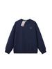 Unisex Embroidered Small Fish Logo Cotton Sweatshirt - Long Sleeve, Round Neck, Casual Pullover for Spring & Autumn.