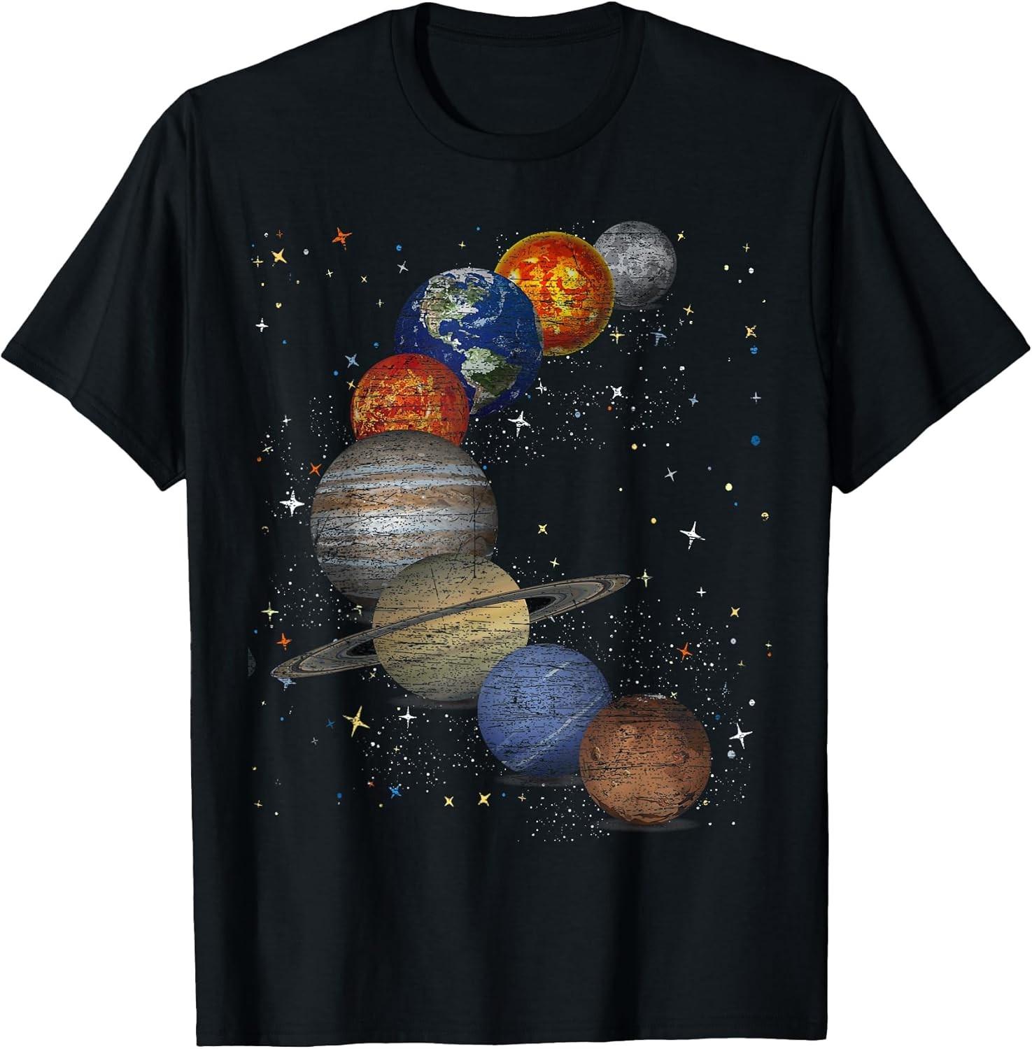 Galaxy Planets: Sun Universe Outer Space Science Funny Cotton Tee - MADE IN USA XXXXL