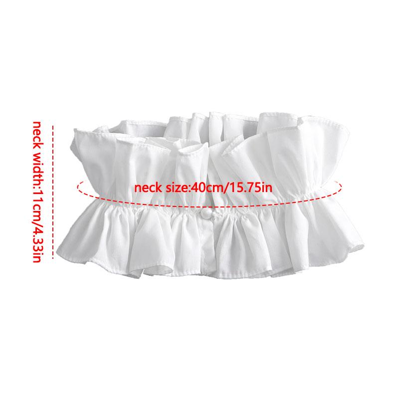 Unisex Vintage Rüschen Mehrlagiger Abnehmbarer Kragen Viktorianisch Edwardianisch Weißes Kostüm Halskragen
