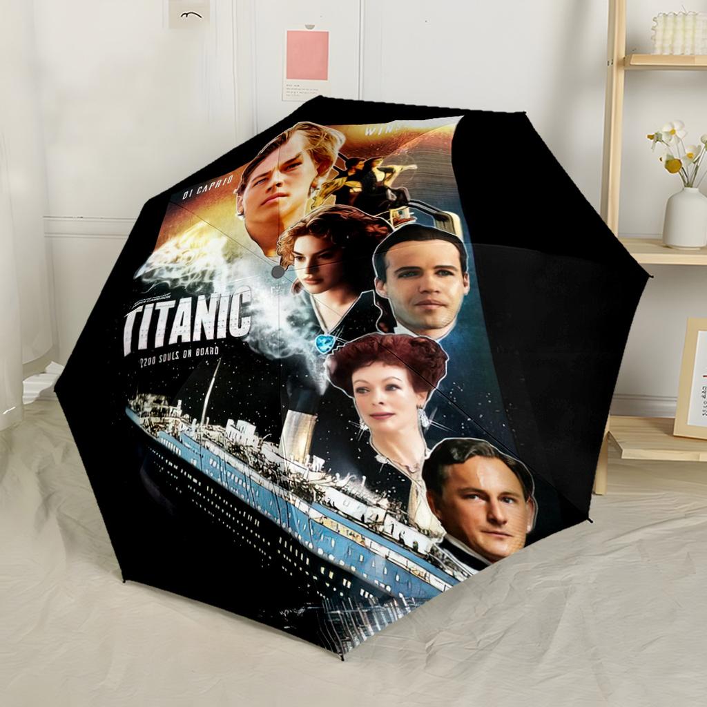 Love On The Titanic Automatic Umbrella Retractable Design with 8-Rib Durability Durable Plastic & Iron for Outdoor Daily Use Fashion Lovers