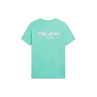 Li Ning Abstract Letter Print Loose Casual Short Sleeve T-Shirt Unisex Tops Light-Green AHSS165-2