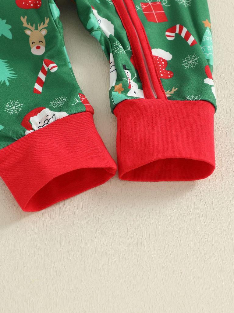 Autumn Baby Romper: Christmas Zipper Long-Sleeve Suit for Crawling & Outings