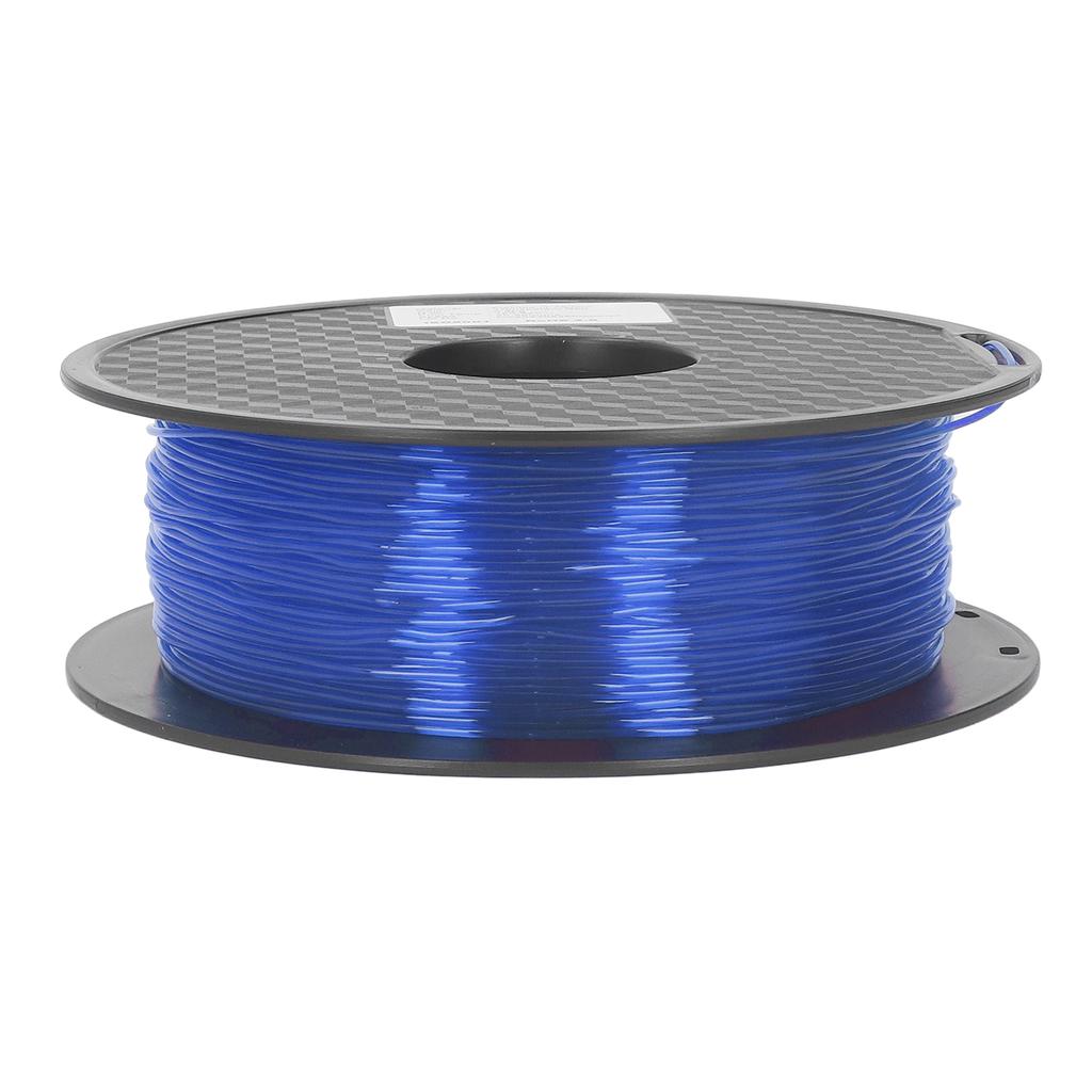Filamento TPU 1.75mm 1KG Paquete Libre de Atascos Flexible para Consumibles de Impresora 3D FDM Azul Transparente