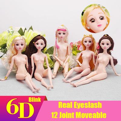 Göz Kırpma Bebek 3D Gözler Gerçek Kirpik bebek Oyuncak 12 Eklemli Hareketli Kafa ve Vücut Moda Bebek Oyuncakları İçin