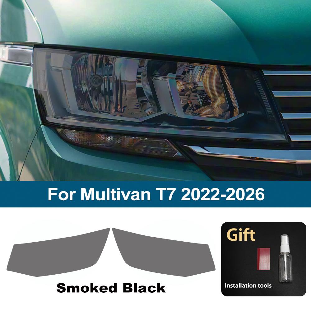 

Smoke Black Pre Cut Car Headlight Protective Film For Volkswagen Multivan T7 2026-2026 Anti-Scratch High-Gloss Vinyl Wrap Film For T7 22-26 SMK