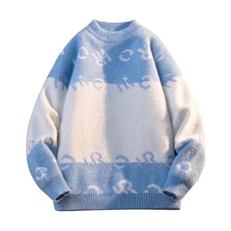 Southeast Asia Autumn/Winter 2025 Faux Mink Velvet Round Neck Sweater for Men - Hot Seller