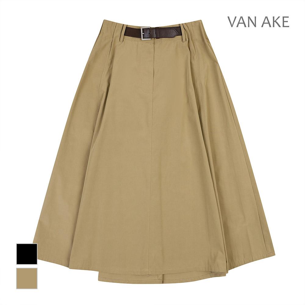 VANAKE Leather Buckle Flare Skirt_Vb3Xskmd02Z