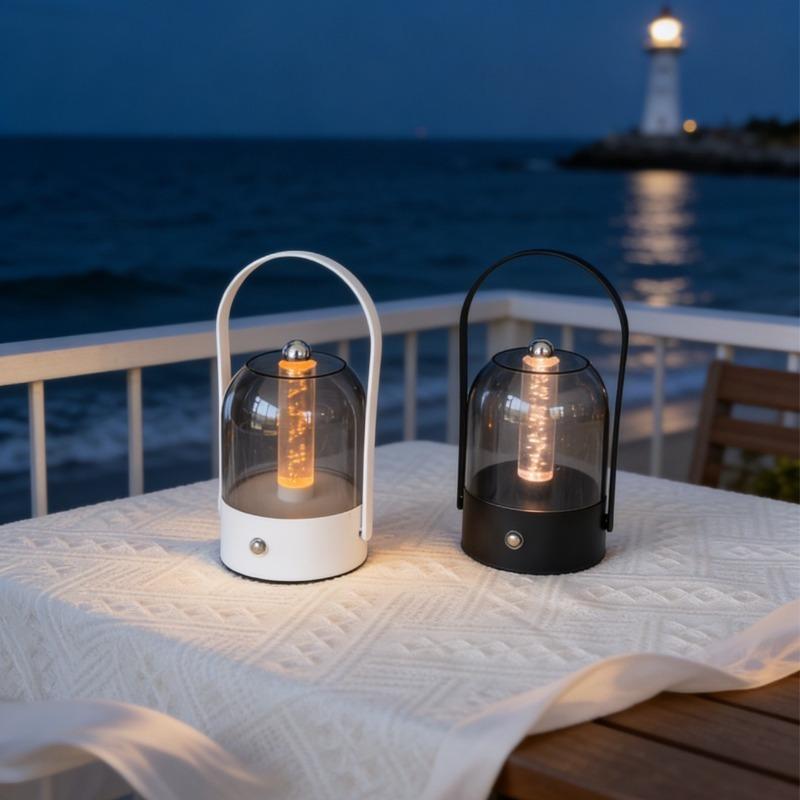 Portable Camping Lantern, Type‑C Rechargeable Dimmable LED Night Light, Indoor & Outdoor Atmosphere Lamp for Camping, Bedroom Home Decor