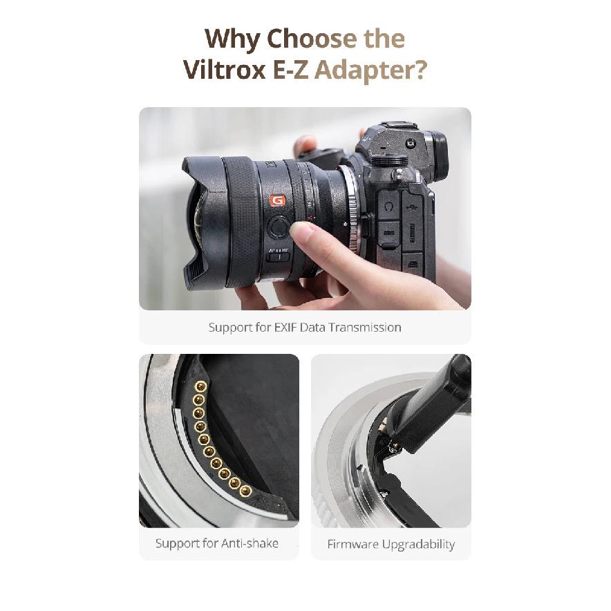 Viltrox E-Z Booster Lens Mount Adapter Auto Focus for Sony E-mount Lens Adapter To Nikon Z-mount Series Mirrorless Camera Z5 Z50