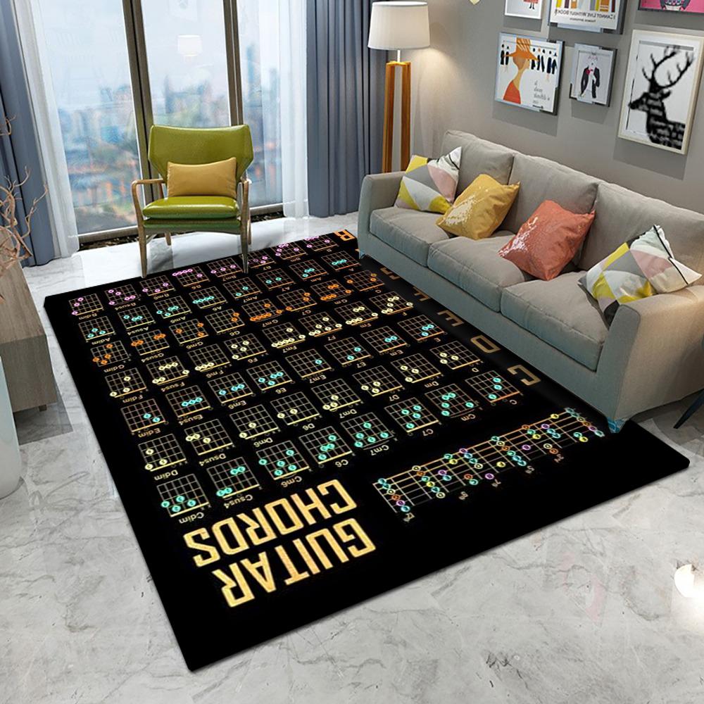 3D Guitar Chords Theory Chart Music Carpet Rug for Bedroom Living Room Home Sofa Decoration,Children Game Large Decor Floor Mat