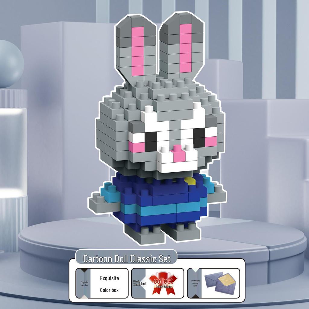 Figuras de Desenho Animado de Micro Partículas Compatíveis com LEGO - Brinquedo de Montagem Educacional para Crianças Caixa Surpresa Ornamentos