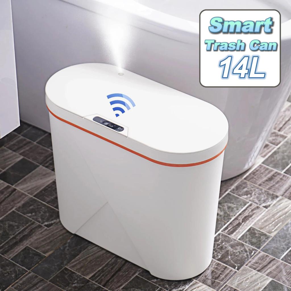 Automatic Trash Can with Essential Oil Diffuser,Bathroom Trash Cans with Lid,Motion Sensor Touchless Trash Can Bedroom Kitchen