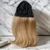 Gold Beige Wig with Beanie, 35cm Curly, Natural-Looking, for Cosplay and Medical Use, Popular with Korean Dancers and YouTubers