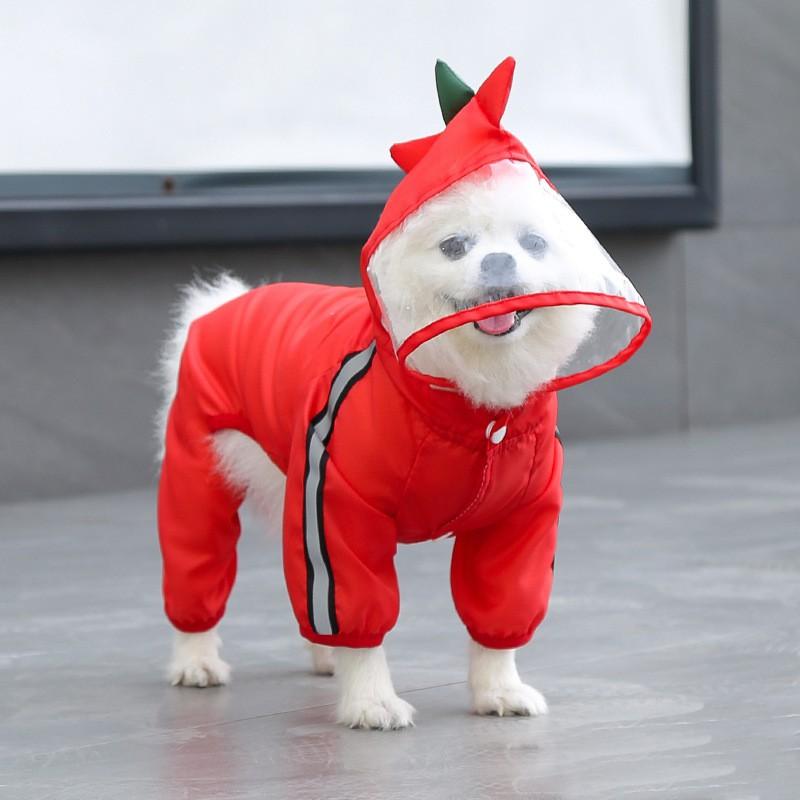 Waterproof 4-Leg Pet Raincoat Small Medium Large Dogs Cats Schnauzer Bichon Frise All Outdoor Use