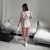 European And American Style Sexy Women's Long Heart Mesh Spliced Loose Short Sleeve T-Shirt Dress Elegant Casual Dress For Parties Daily Wear