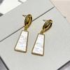 Korean Geometric Dangle Earrings, Retro Hong Kong Oil Drop Color, High-End Feel, Short Women's Studs