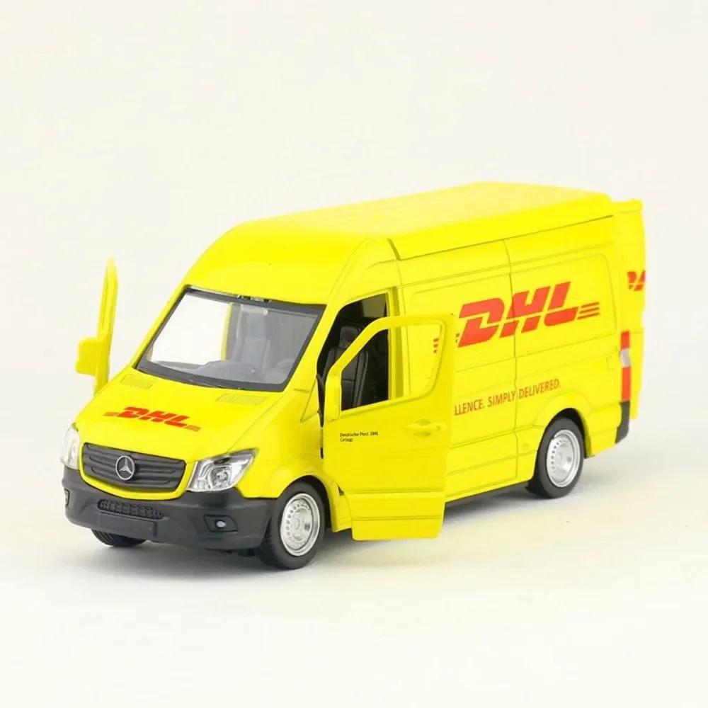 1/36 Benz DHL Express Delivery Truck Model Toy Sprinter MPV Business Vehicle Alloy Diecast Static Simulation Model for Boy Gifts
