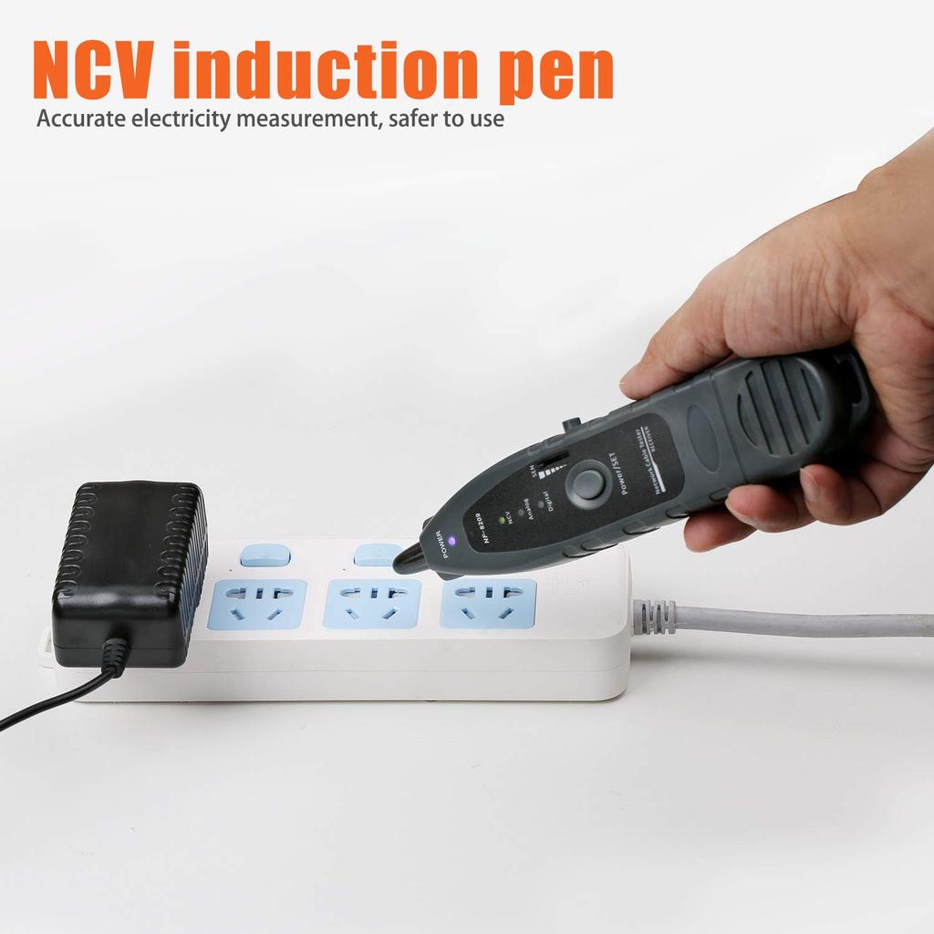 Network Cable Tester, Ethernet Wire Tracer with NCV & Lamp for CAT5 CAT6, PoE Tester Detect Voltage Measure Fault Distance by TDR NF-8209