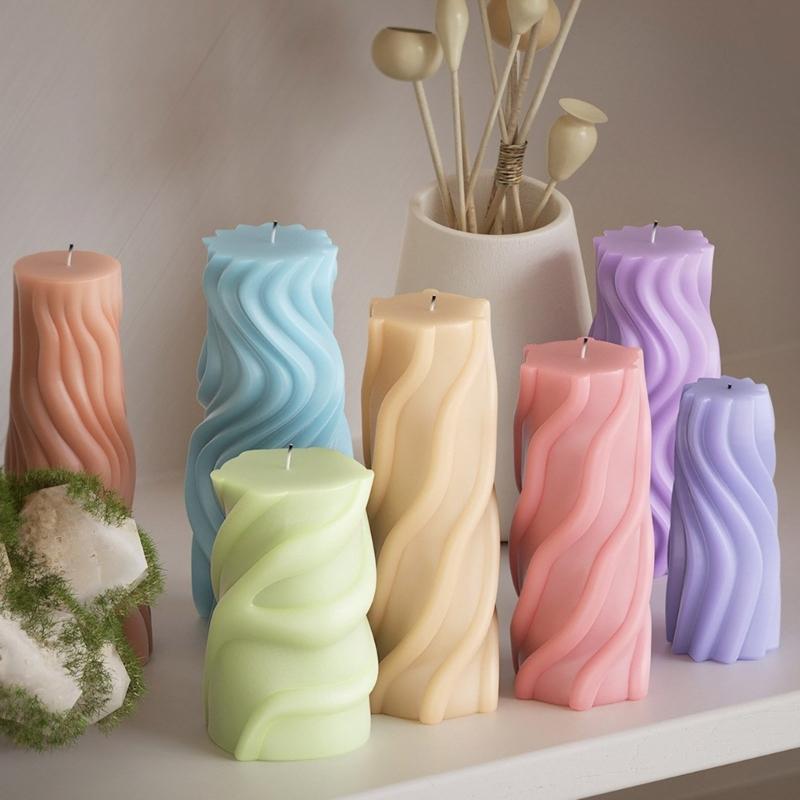 Flexible Silicone Mold Cylinder Shaped Wax Candle Molds Scented Aromatherapy Making Mould Handmade Ornament Mould