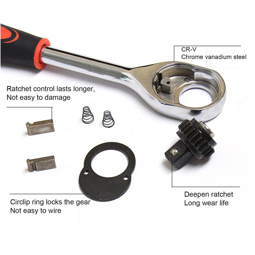 Car Socket Spanner 8-In-1 Multifunction 72 Teeth Ratchet Wrench 12 Teeth Sleeve Spanner Double-Headed Car Repair Tools 8mm 10mm 12mm 13mm 14mm 17mm 19mm 21mm Car Socket Spanner 8-In-1 Multifunction 72 Teeth Ratchet Wrench 12 Teeth Sleeve Spanner Double-Headed Car Repair Tools 8mm 10mm 12mm 13mm 14mm 17mm 19mm 21mm