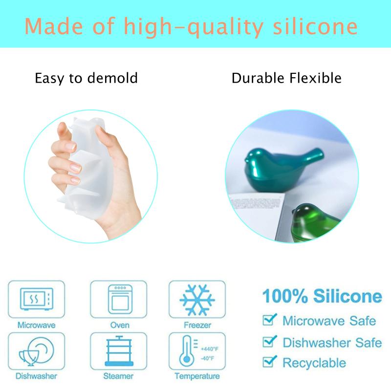 3D Bird Storage Box Resin Mold 3D Animal Silicone Molds Jewelry Jar Epoxy Casting Mould with Lid DIY Bottle Candle Holder