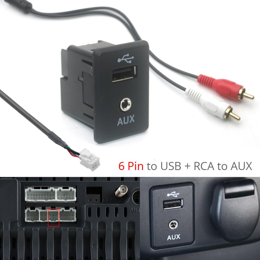 AtoCoto 4 PIN AUX Mini USB Cable Connector Socket for Nissan Teana X-trail Rogue Qashqai Radio CD Navi DA Interface