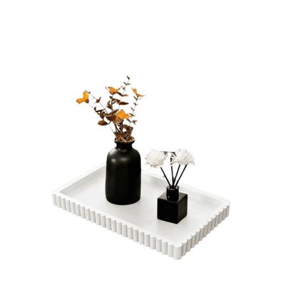 Serving Tray Silicone Candle Holder Tray Wavy Square Table DecorationTrays Multi-purpose Washable Trinket Holder Coffee Table