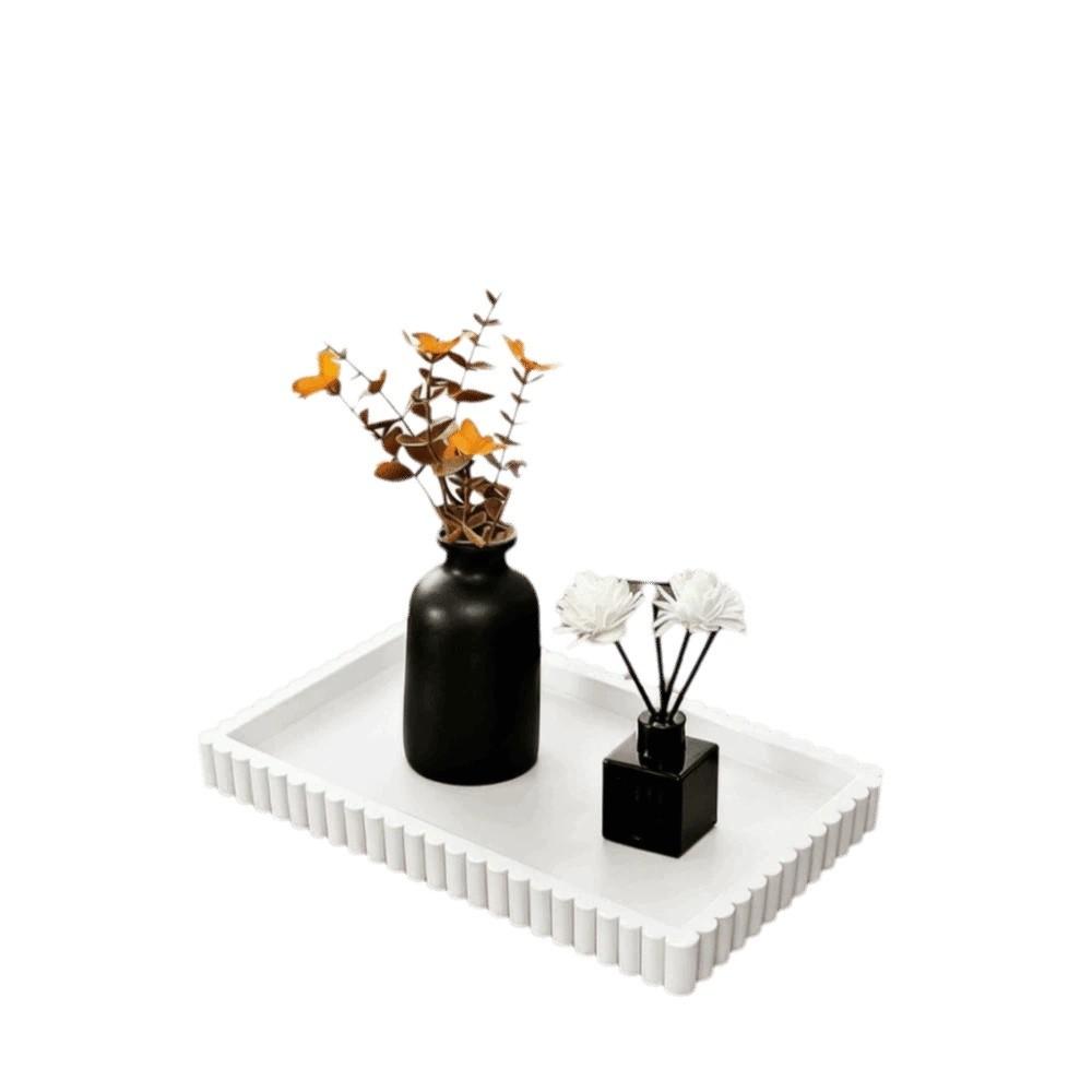 

Wavy Candle Holder Tray Washable Table DecorationTrays Home Decor Trinket Holder Jewelry Display White