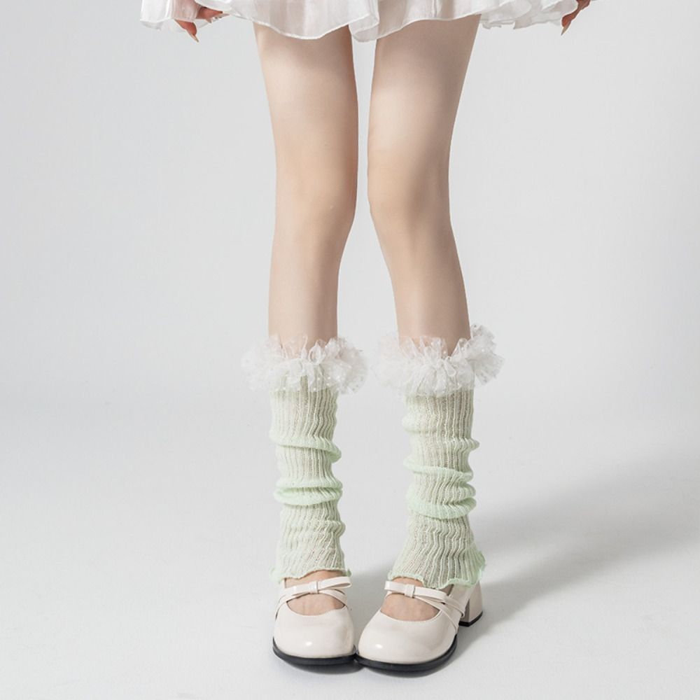 Ballet Style Knee High Ruffle Socks Cotton Open Toe Socks Fashion Sweet Leg Warmer Streetwear