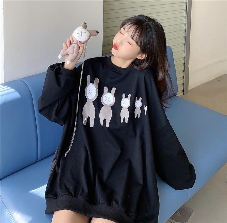 Women’s 2026 Korean Style Loose Hoodie – Long Sleeve, Versatile Round Neck Jacket for Spring/Autumn