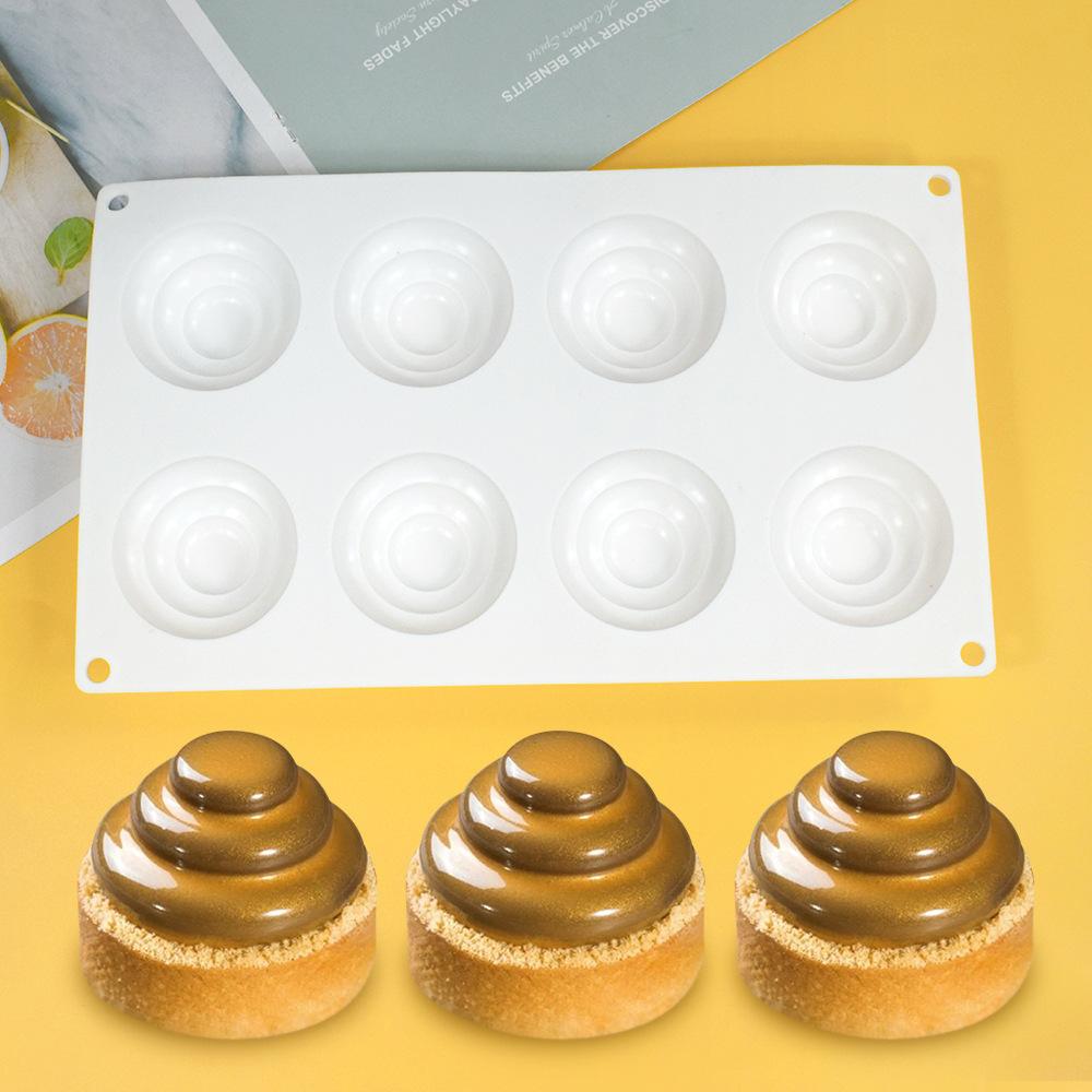New 8Holes Cow Horn Bun Donut Cake Silicone Mold French Mousse Pastry Chocolate Molds DIY Home Baking Mould Bakeware Tools