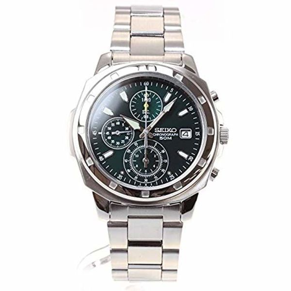 Seiko Chronograph SND411P Herrenuhr Silber 5BAR Chronograph NEU aus Japan