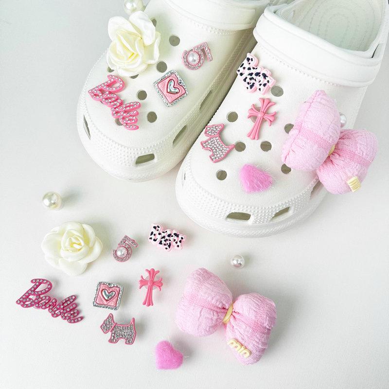 Cute Resin Starfish & Shell Croc Shoe Buckles with High-End Flower Accessories