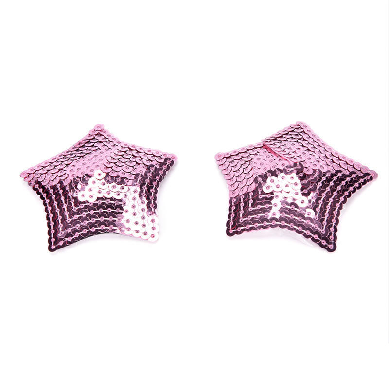 Ladies Sexy Sequined Tassel Star Stick On Pasties Breast Plain Nipple Covers