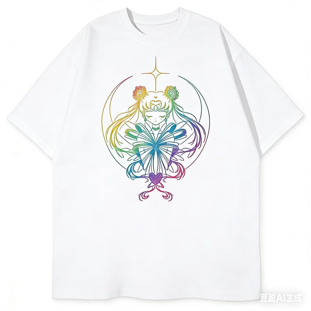 2026 Fashion Cotton Sailor Moon Lost Americana Tsukino Usagi Y2K T-Shirt Men Streetwear Parent-child Cotton Breathable Soft Tee