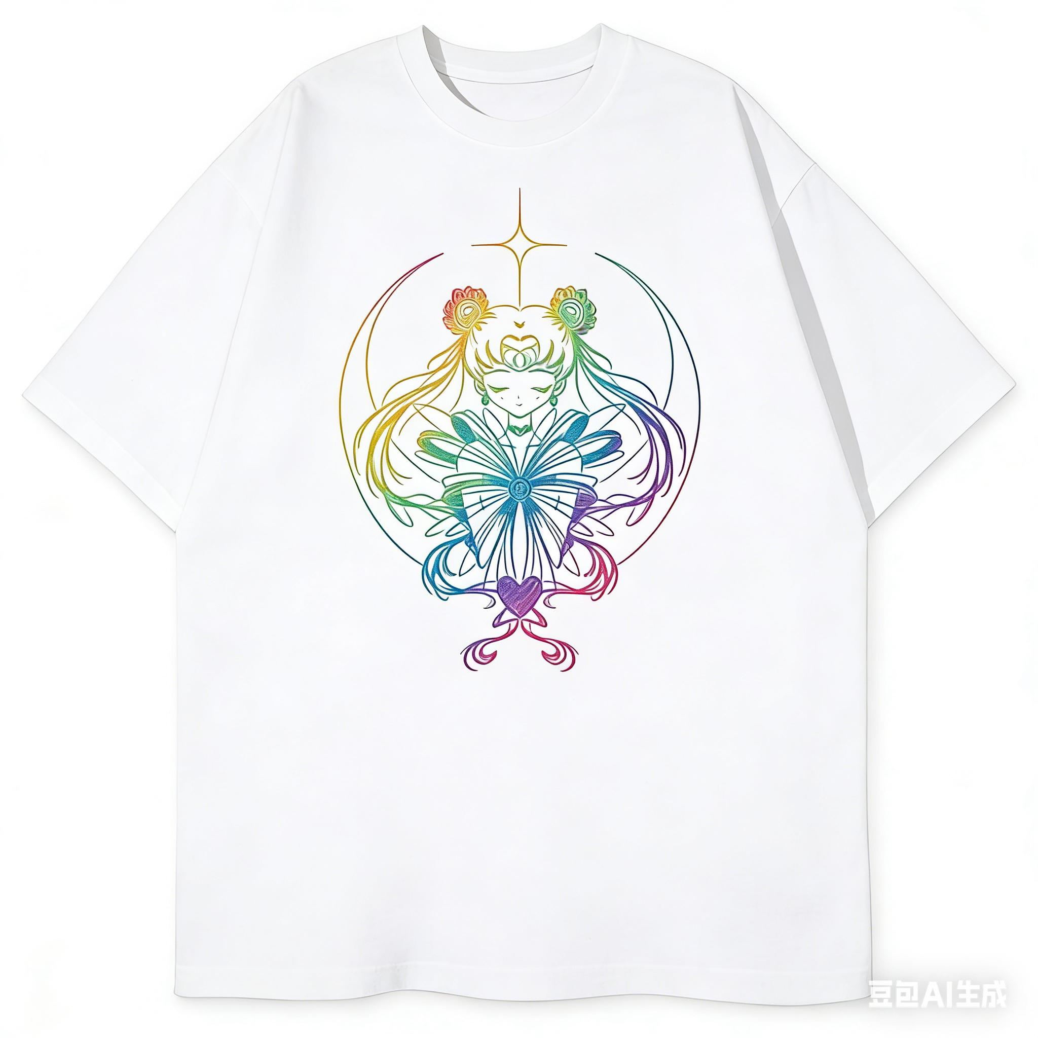 

2026 Fashion Cotton Sailor Moon Lost Americana Tsukino Usagi Y2K T-Shirt Men Streetwear Parent-child Cotton Breathable Soft ... S разноцветный